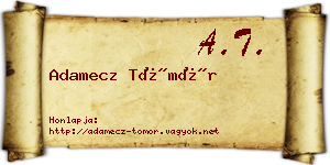 Adamecz Tömör névjegykártya